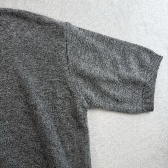 Bianco & Blu Sz M Sweater Wool Cashmere Silk Blend Short Sleeve Minimalist Italy - Picture 3 of 10